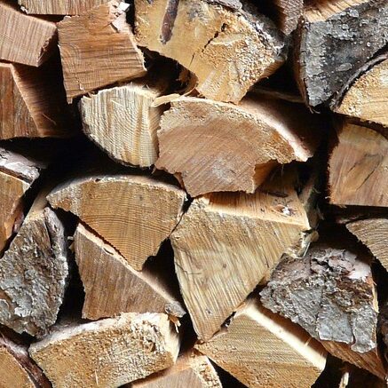 stacked wood, split logs